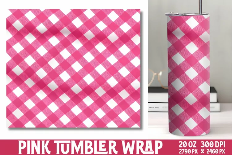 Pink Digital Paper Tumbler Wrap