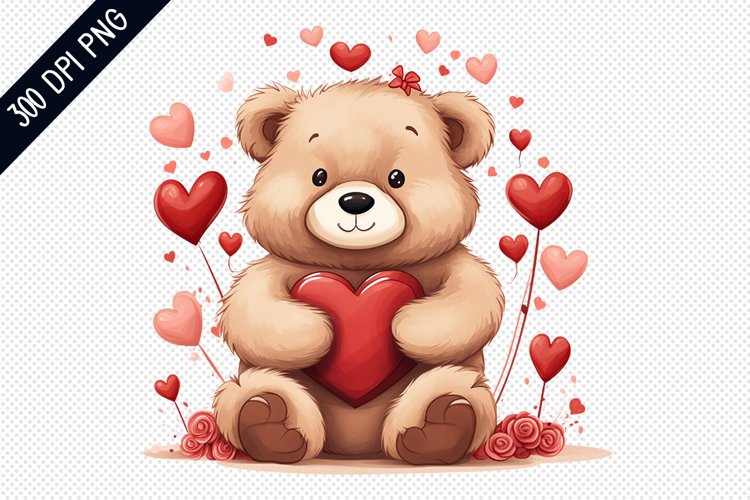 Valentine Bear Sublimation - Valentine Sublimation Design