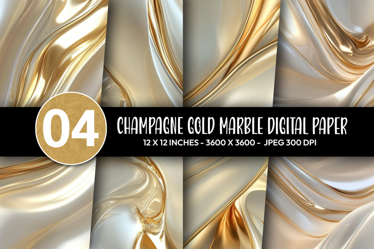 Champagne Gold Marble Digital Paper