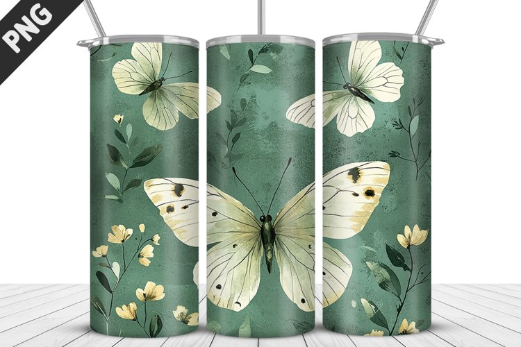 Flower Butterfly 20 oz Tumbler Design|Butterfly Tumbler Wrap