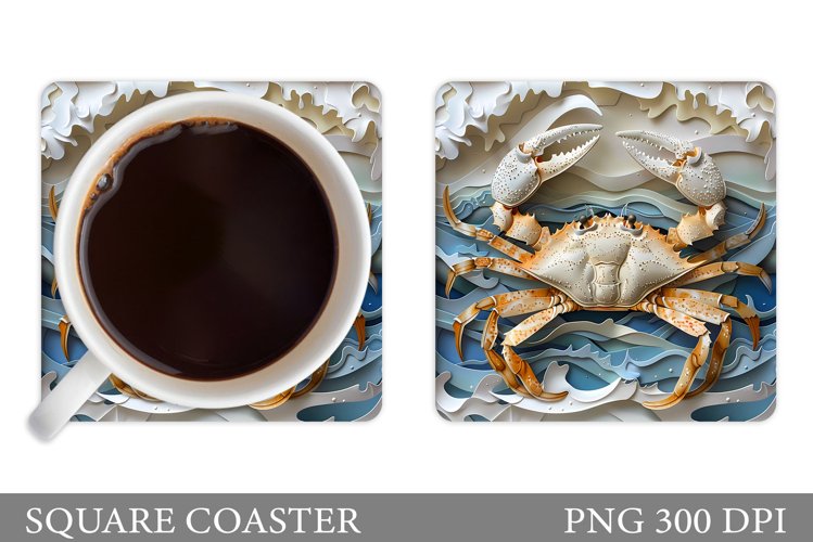 Crab Coaster Design. Sea Coaster Sublimation example image 1