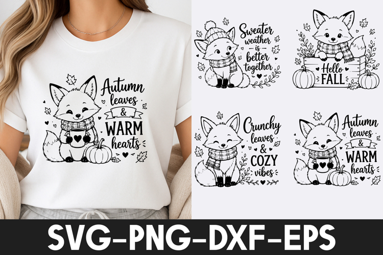 Cozy Autumn Fox SVG PNG