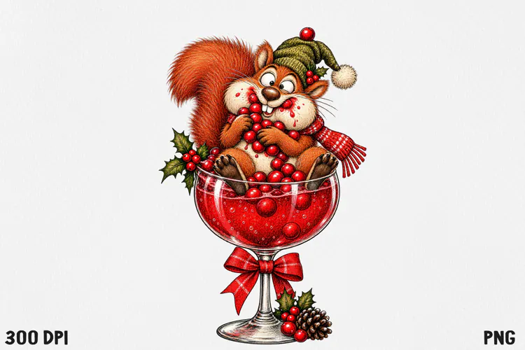Funny Christmas Cocktail Clipart