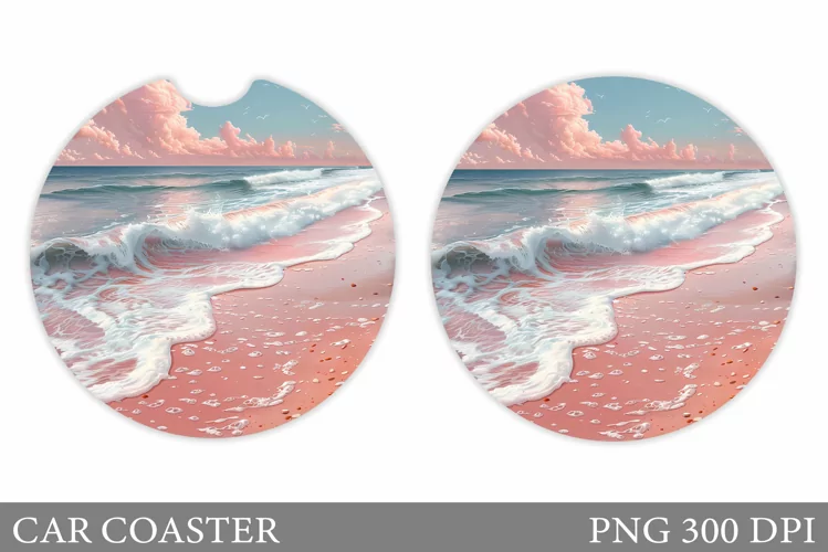 Sea Car Coaster Sublimation. 3D Sea Car Coaster Design