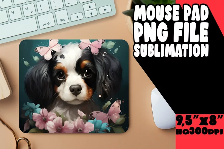 Whimsical Dog and Flower Pad
