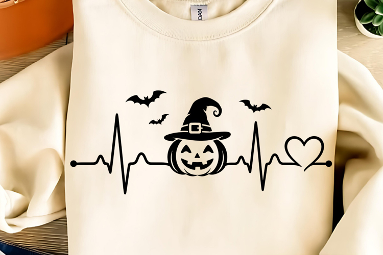 Halloween Heartbeat PNG, Pumpkin Heartbeat PNG, Halloween