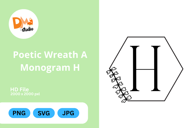 Poetic Wreath Monogram Logo