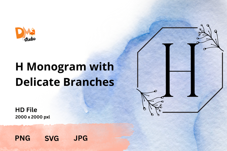 Monogram with Delicate Branches