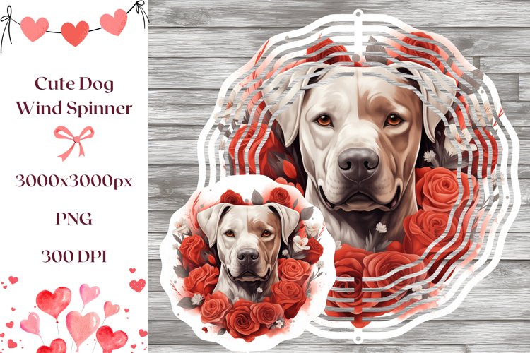 Dog Wind Spinner Sublimation, Pit Bull Wind Spinner Design