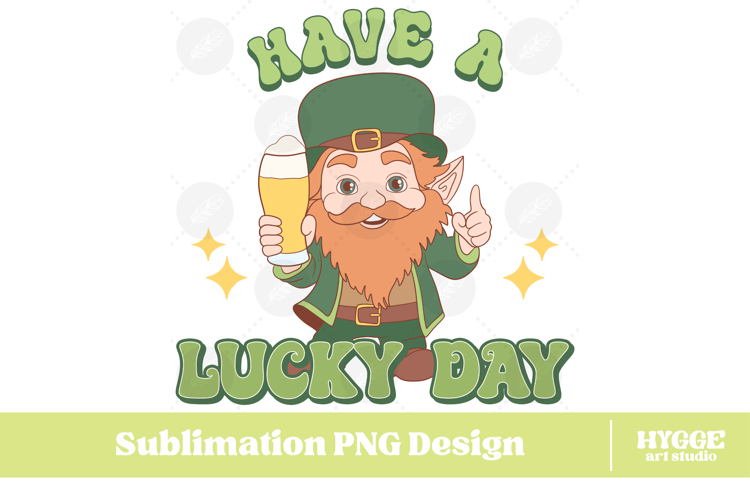 Happy St Patricks Day PNG DTF Irish Lucky Leprechaun Beer