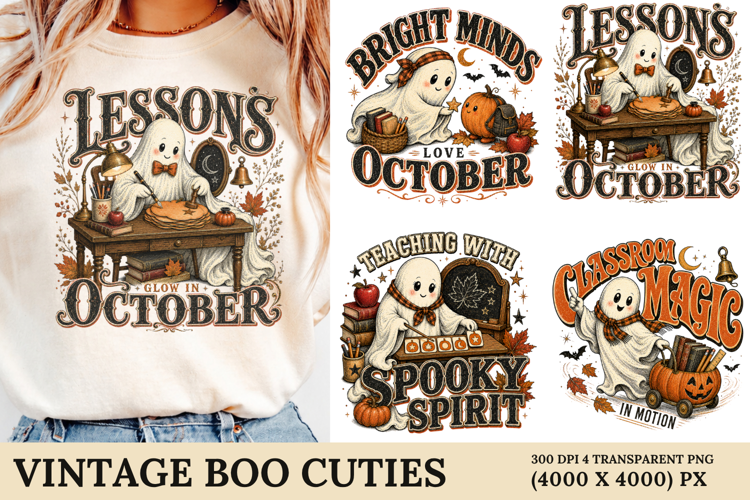 Vintage Boo Cuties PNG