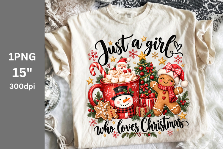Christmas PNG, Just a girl PNG, Winter PNG