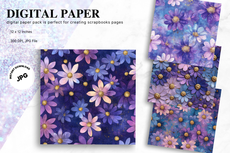 Flower Pattern Background Wallpaper Digital Paper_8