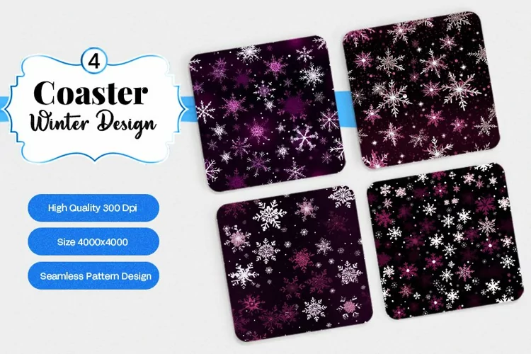 Square Coaster winter snow Sublimation