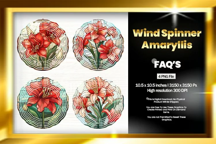 Amaryllis Wind Spinner Sublimation - 04 Variations