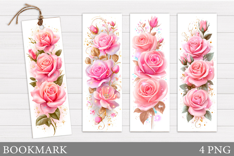 Roses Bookmark Design. Flowers Bookmark Sublimation