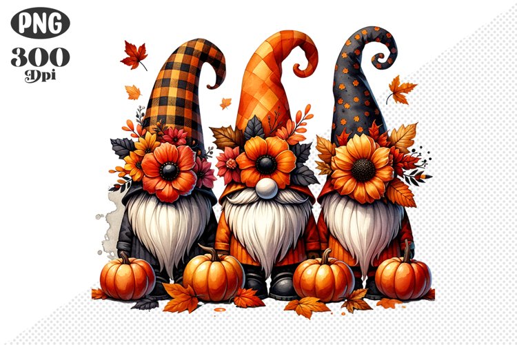 Halloween Gnomes Sublimation - Clipart PNG Design