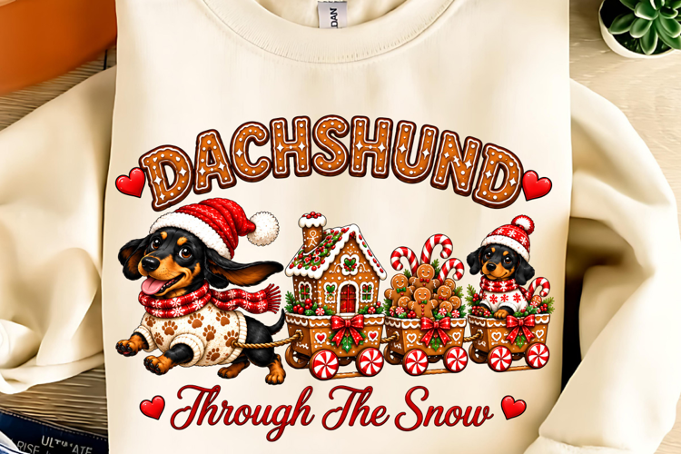 Christmas Dachshund PNG, Dog Lover PNG, Merry Christmas PNG