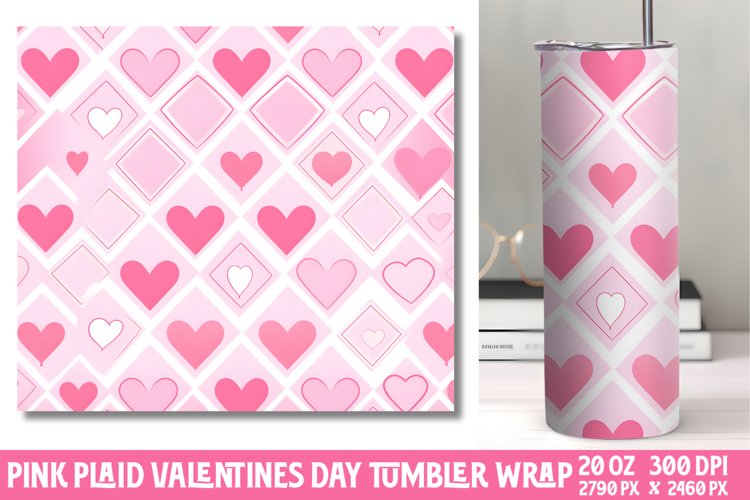 Valentines Day Pink Tumbler Wrap example image 1