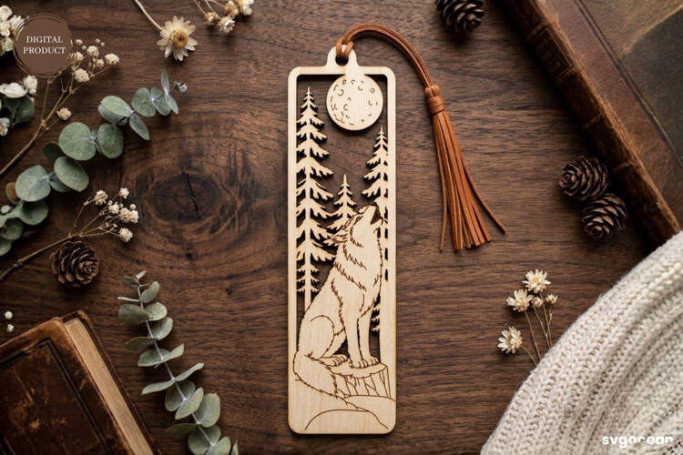 Winter Wolf Bookmark Laser Cut | Glowforge | SVG