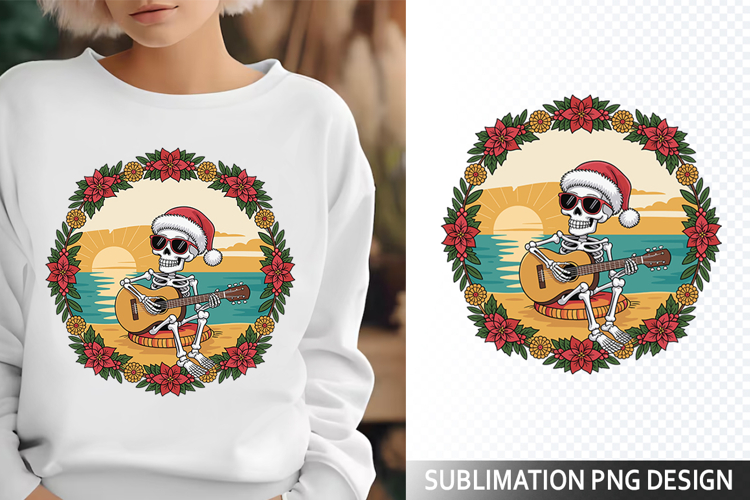 Funny Summer Skeleton Illustration - Sublimation PNG Design