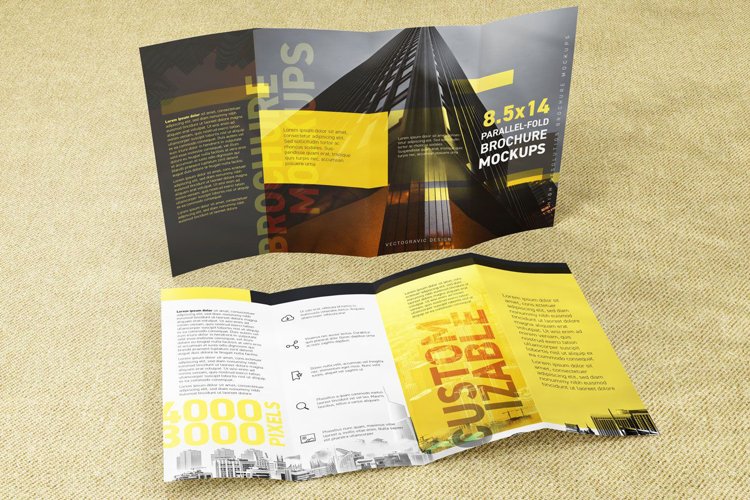 8.5×14 Parallel-fold Brochure Mockups example image 1