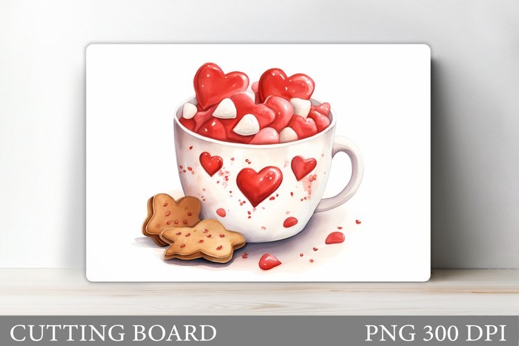 Valentines Drink Cutting Board. Cutting Board Sublimation example image 1
