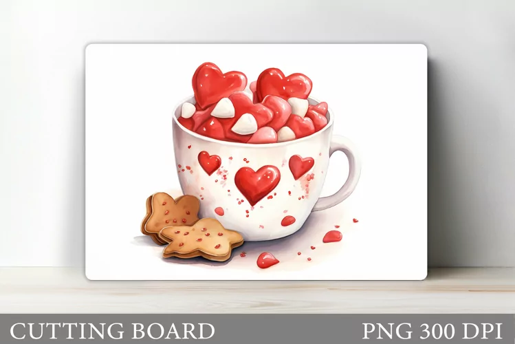 Valentines Drink Cutting Board. Cutting Board Sublimation