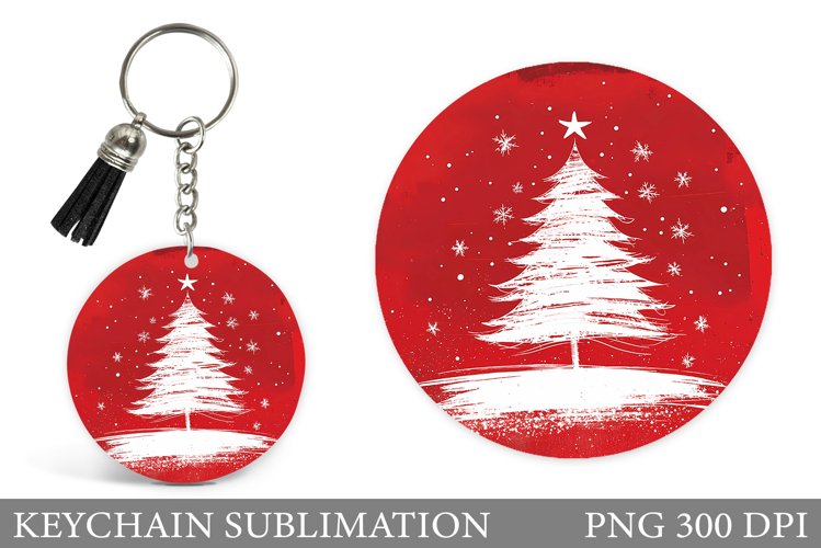 Christmas Tree Keychain. Christmas Keychain Sublimation
