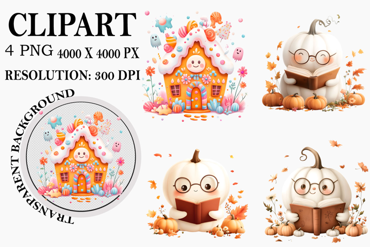 Whimsical Halloween Ghost Clipart Watercolor PNG