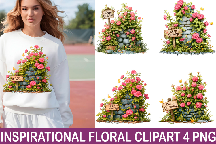 Inspirational Floral PNG Clipart Watercolor PNG