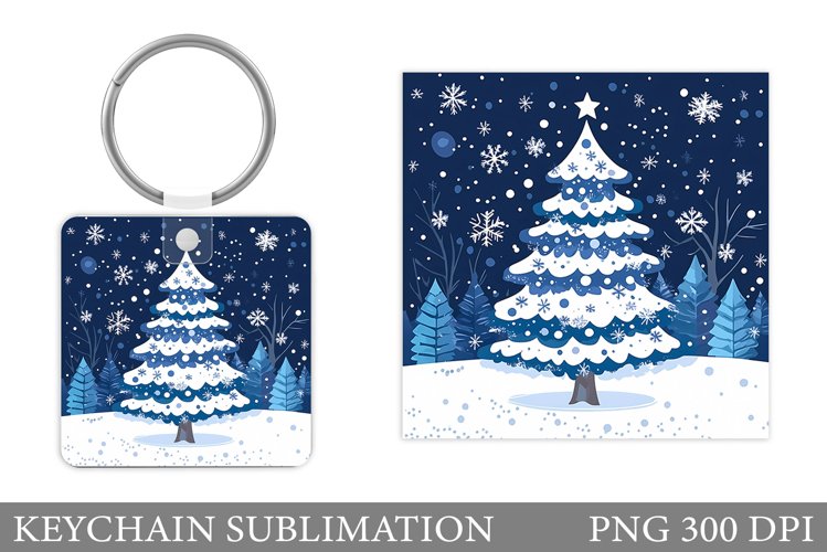 Christmas Tree Keychain. Christmas Keychain Sublimation