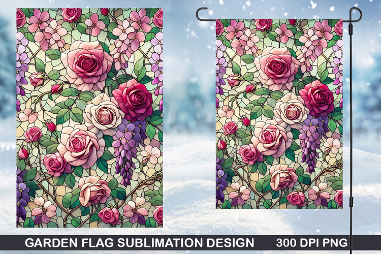 Flowers Garden Flag Sublimation| Summer Garden Flag PNG