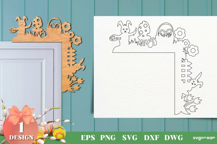 Easter Door Corner Laser Cut Files | Glowforge