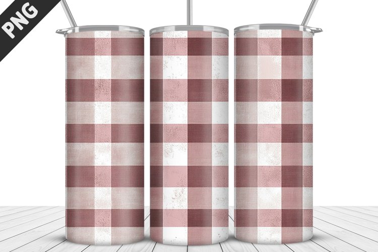 Plaid Tartan Valentine's Day Tumbler Design | Valentin example image 1