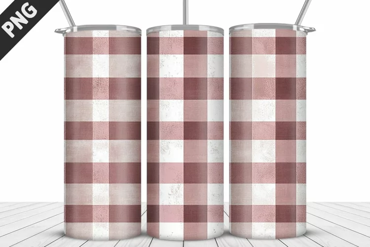 Plaid Tartan Valentine's Day Tumbler Design | Valentin