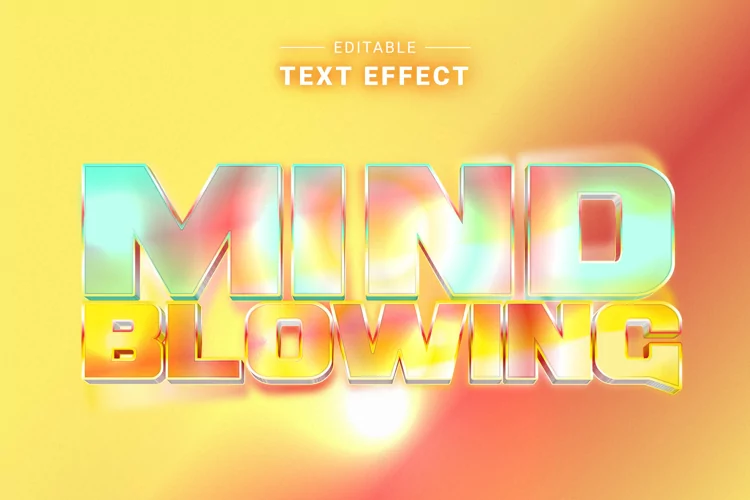 Editable Text Effect for Illustrator. Vector Graphic styles
