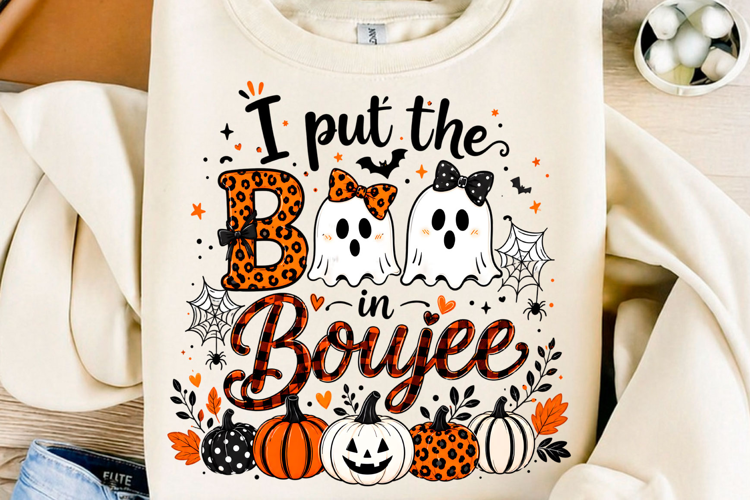 I Put The Boo In Boujee PNG Girly Halloween Sublimation