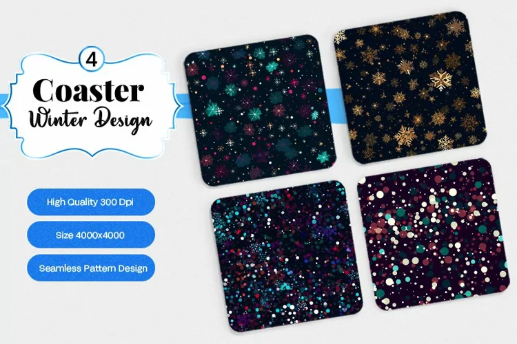 Square Coaster winter snow Sublimation