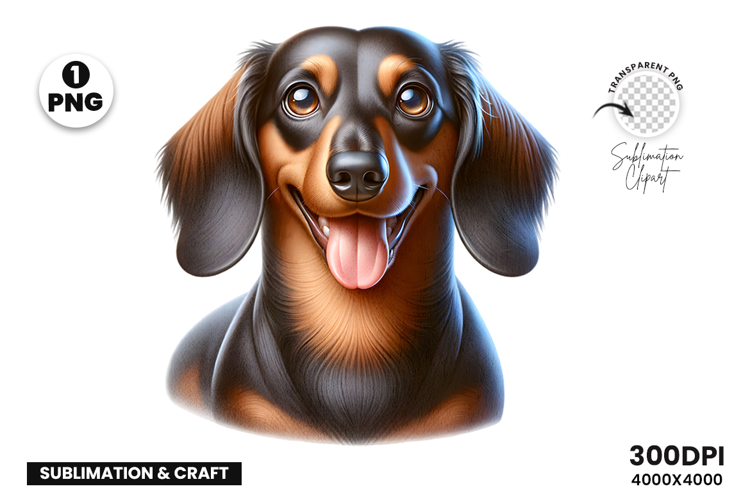 Dachshund Happy Funny Smile Expression Clipart Sublimation