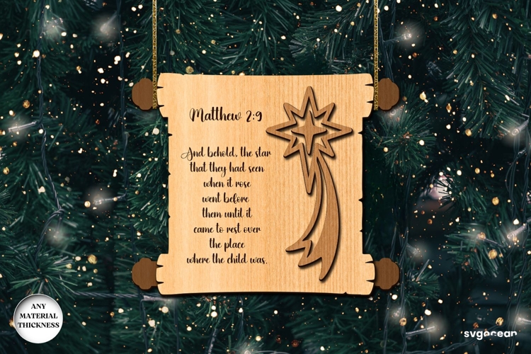 Nativity Scroll Ornament Laser Cut | Glowforge | SVG