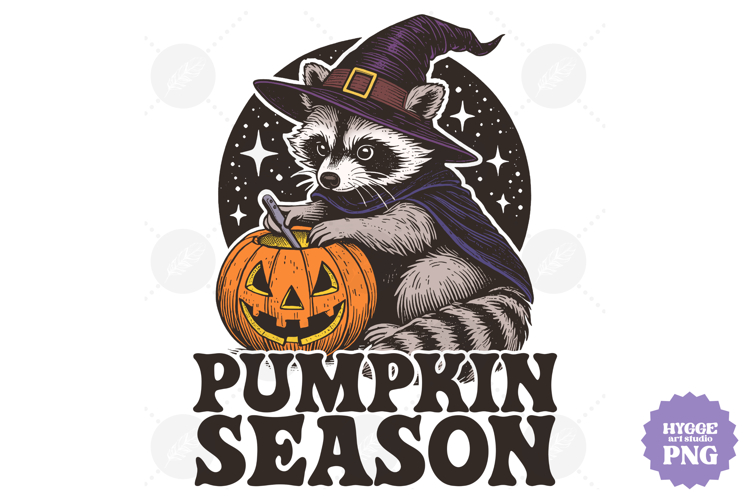 Vintage Funny Sarcastic Feral Witch Raccoon Halloween PNG