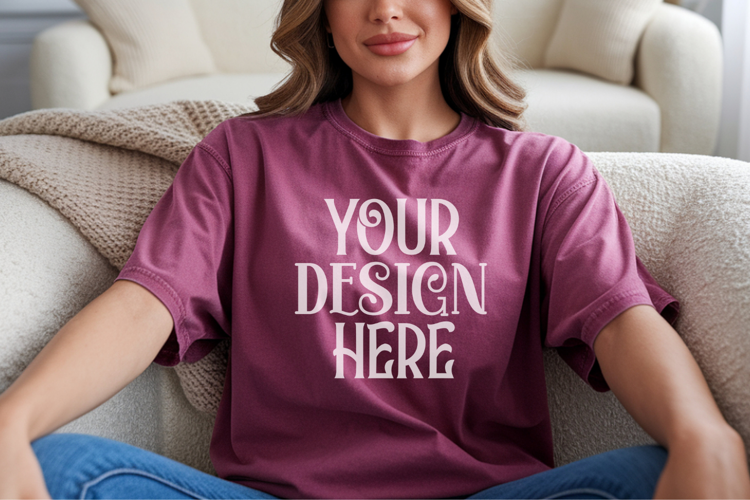 Berry Comfort Colors 1717 T-shirt Mockups,1717 Mockups