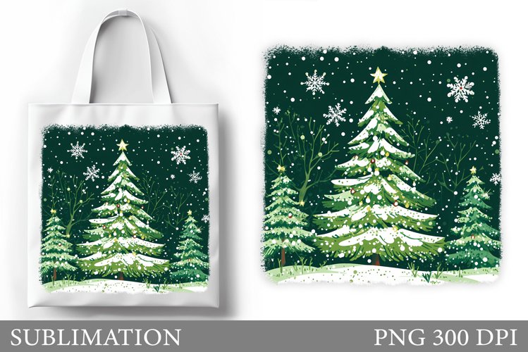 Christmas Tree Tote Bag. Christmas Tote Bag Sublimation example image 1