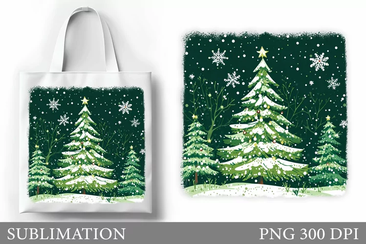 Christmas Tree Tote Bag. Christmas Tote Bag Sublimation