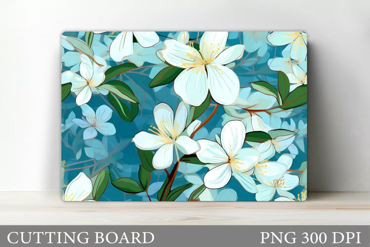 Flowers Cutting Board. Spring Flowers Cutting Board Design