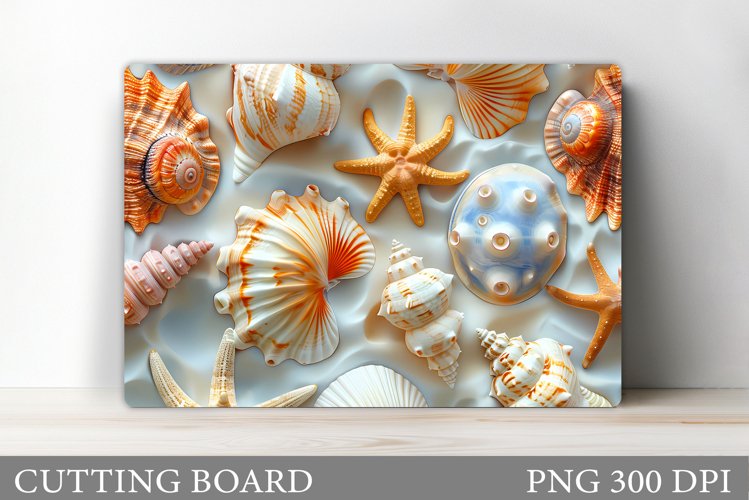 Sea Cutting Board Design. Seashell Kitchen Cutting Board example image 1
