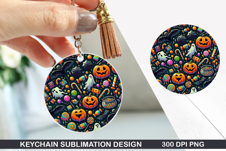 Halloween Keychain Sublimation - Halloween Keychain PNG