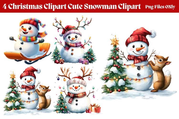 Cute Snowman Clipart Image 24