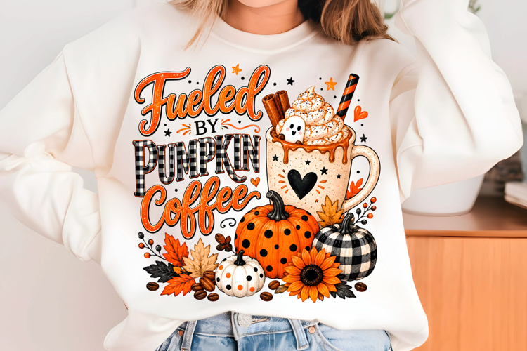 Fueled by Pumpkin Coffee Fall PNG